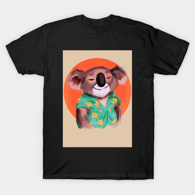 Koala with Hawaii Shirt T-Shirt by maxcode